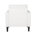 Wendy Contemporary Cream Fabric Armchair with Black Wood Legs