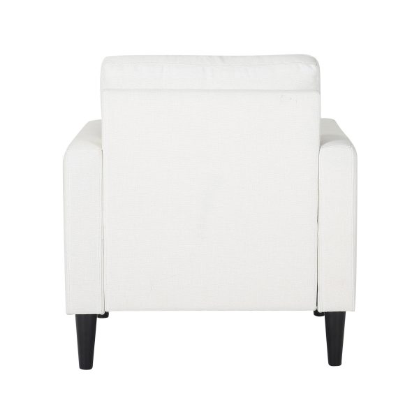 Wendy Contemporary Cream Fabric Armchair with Black Wood Legs 9