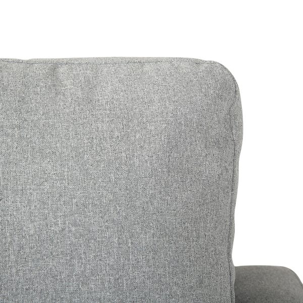 Wendy Contemporary Grey Fabric Armchair Black Wood Legs 10