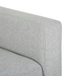 Wendy Contemporary Grey Fabric Armchair Black Wood Legs