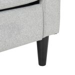 Wendy Contemporary Grey Fabric Armchair Black Wood Legs
