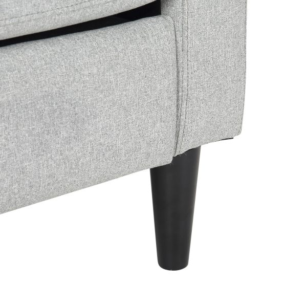 Wendy Contemporary Grey Fabric Armchair Black Wood Legs 12
