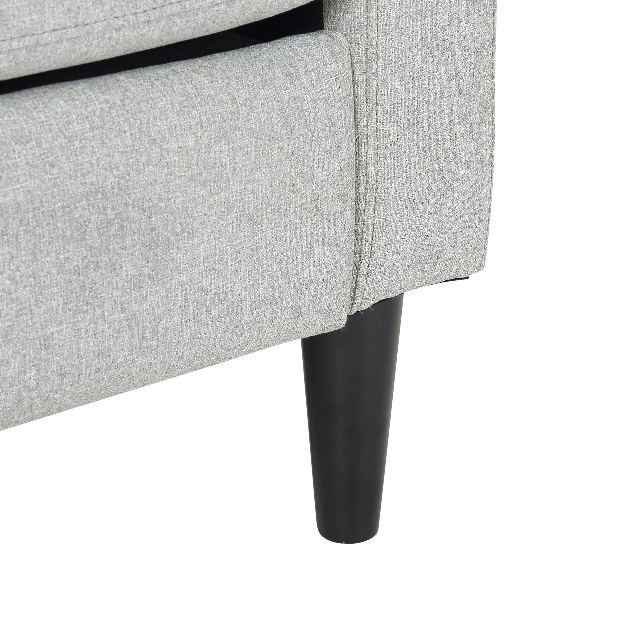 Wendy Contemporary Grey Fabric Armchair Black Wood Legs 12 Wendy Contemporary Grey Fabric Armchair Black Wood Legs - Image 12