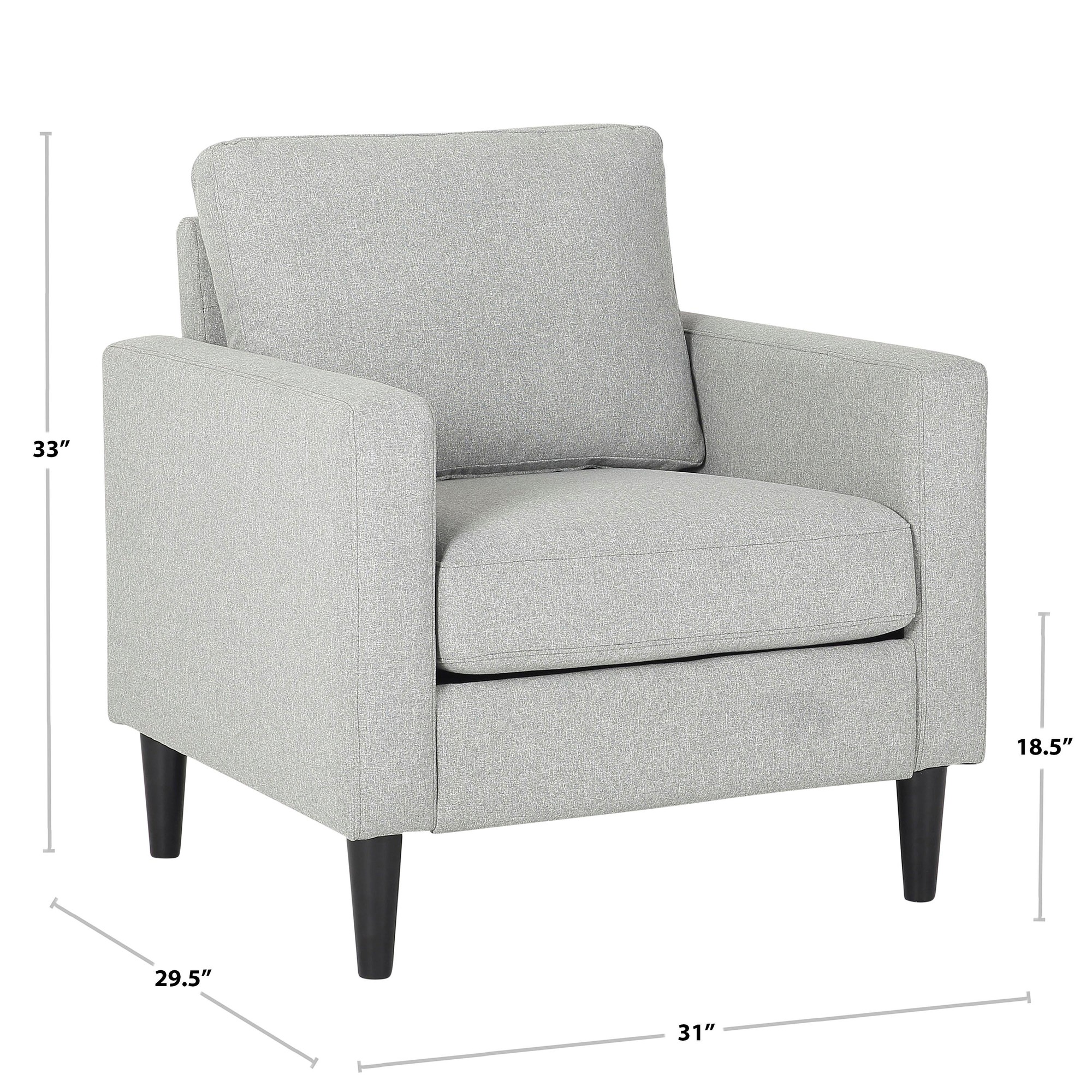 Wendy Contemporary Grey Fabric Armchair Black Wood Legs 13 Wendy Contemporary Grey Fabric Armchair Black Wood Legs - Image 13