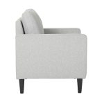 Wendy Contemporary Grey Fabric Armchair Black Wood Legs