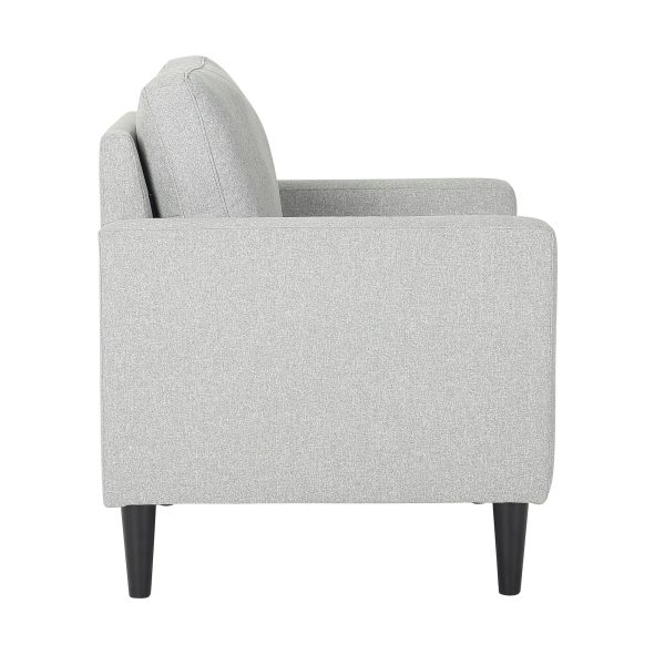 Wendy Contemporary Grey Fabric Armchair Black Wood Legs 5