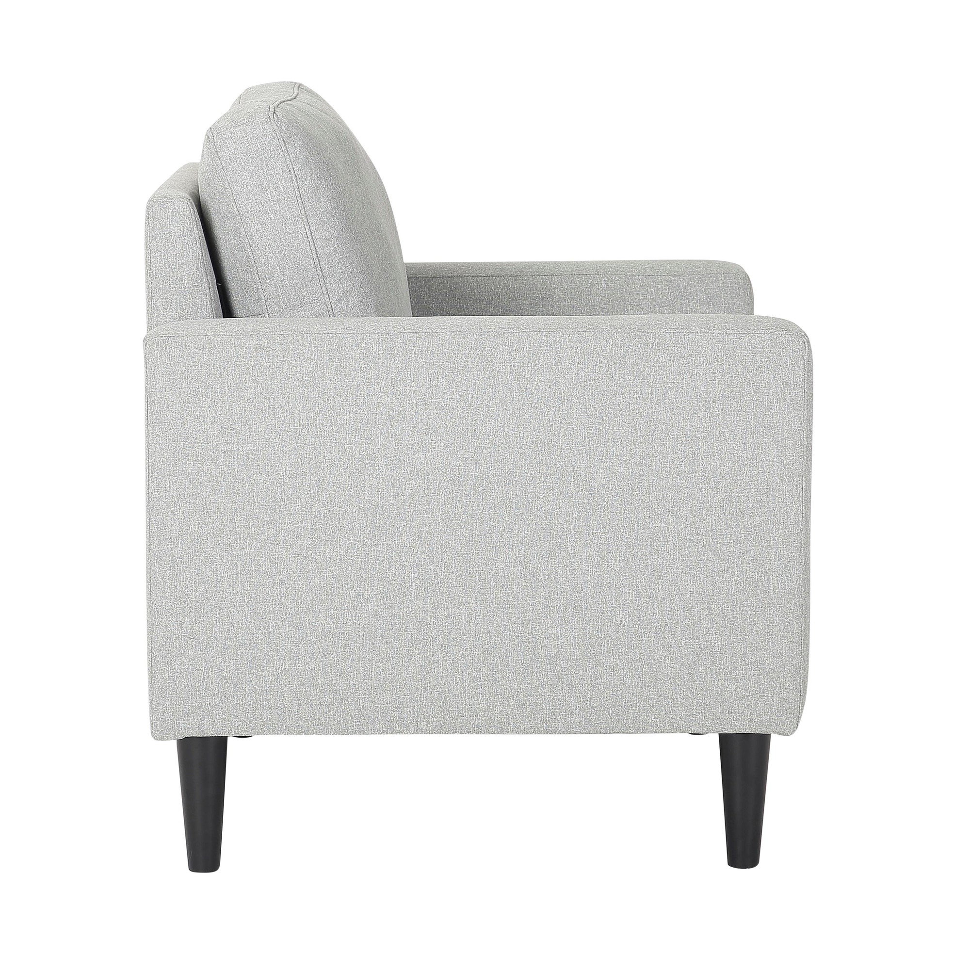 Wendy Contemporary Grey Fabric Armchair Black Wood Legs 5 Wendy Contemporary Grey Fabric Armchair Black Wood Legs - Image 5