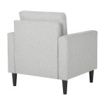 Wendy Contemporary Grey Fabric Armchair Black Wood Legs