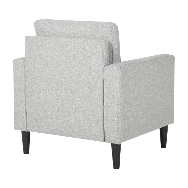 Wendy Contemporary Grey Fabric Armchair Black Wood Legs 6