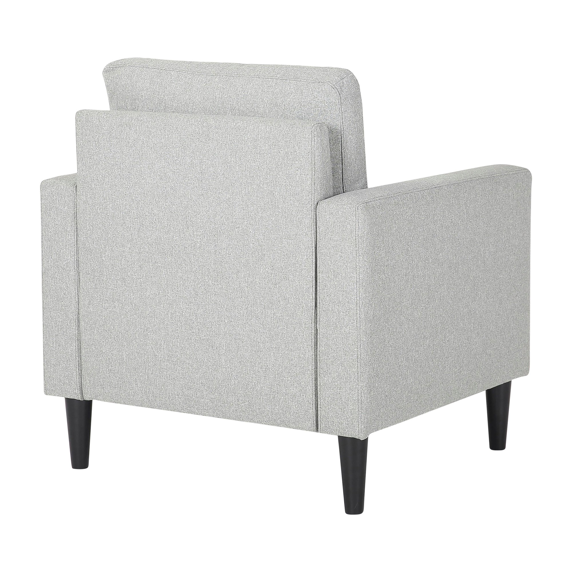 Wendy Contemporary Grey Fabric Armchair Black Wood Legs 6 Wendy Contemporary Grey Fabric Armchair Black Wood Legs - Image 6