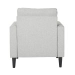 Wendy Contemporary Grey Fabric Armchair Black Wood Legs