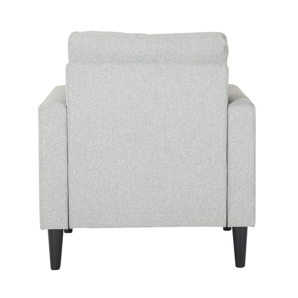 Wendy Contemporary Grey Fabric Armchair Black Wood Legs 7