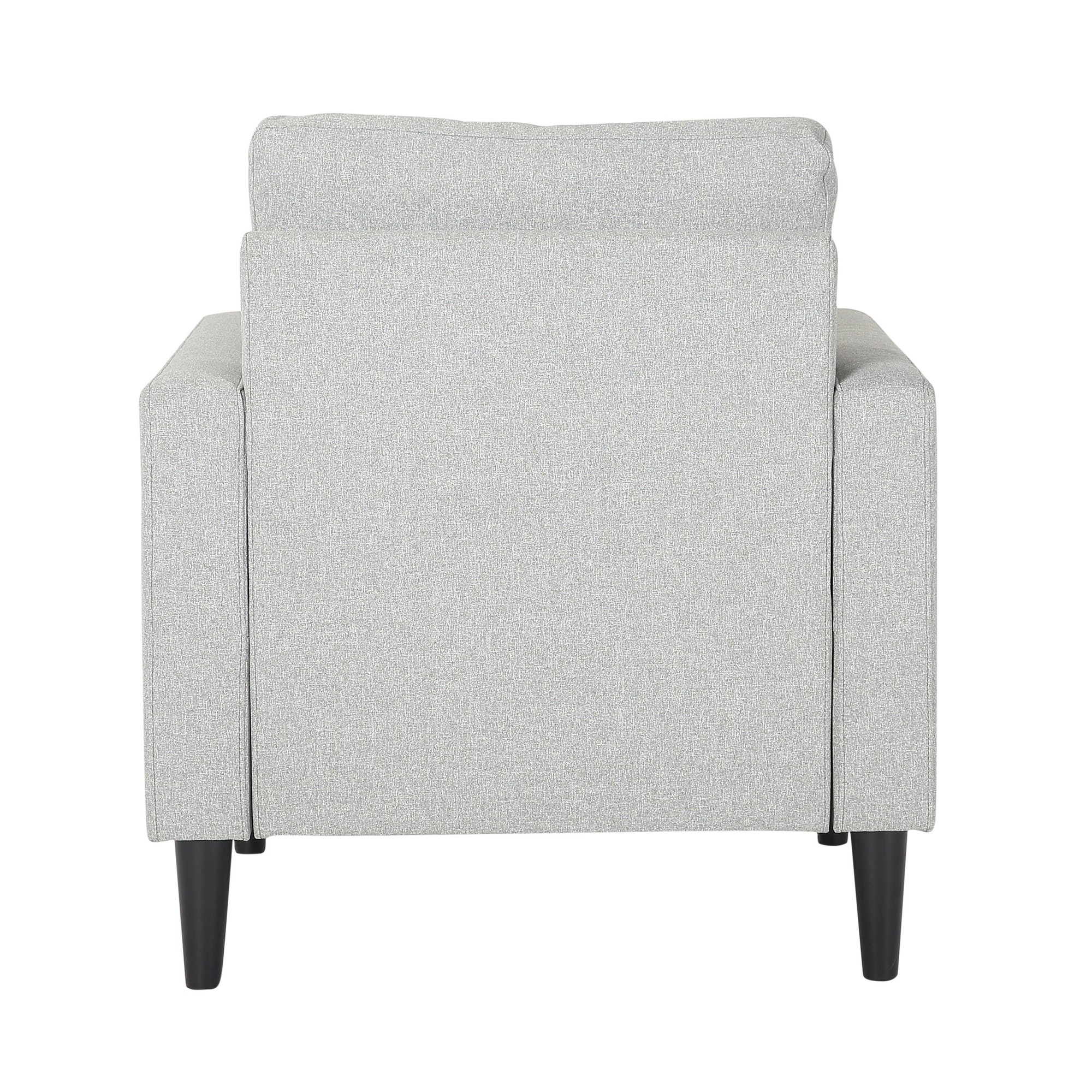 Wendy Contemporary Grey Fabric Armchair Black Wood Legs 7 Wendy Contemporary Grey Fabric Armchair Black Wood Legs - Image 7