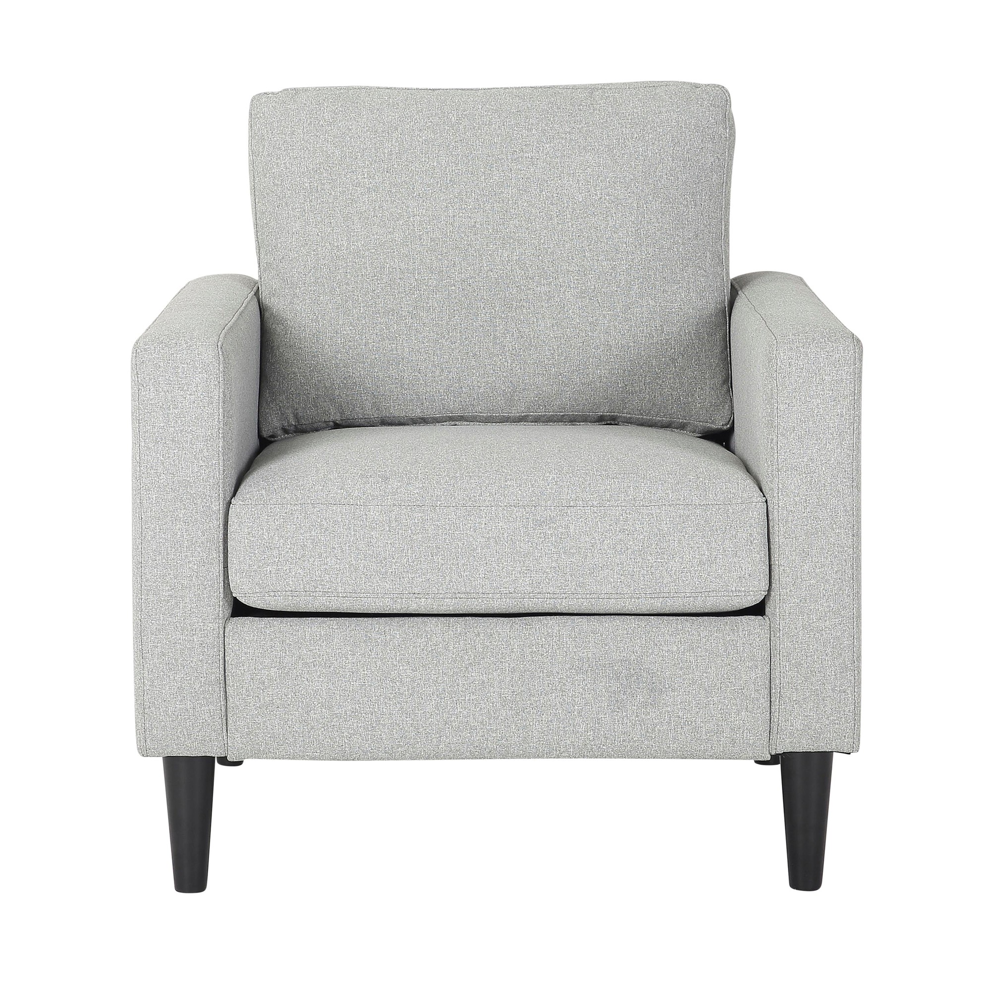 Wendy Contemporary Grey Fabric Armchair Black Wood Legs 8 Wendy Contemporary Grey Fabric Armchair Black Wood Legs - Image 8