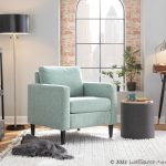 Wendy Light Green Fabric Contemporary Accent Chair