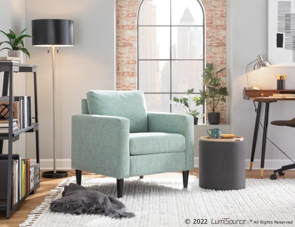 Wendy Light Green Fabric Contemporary Accent Chair 1