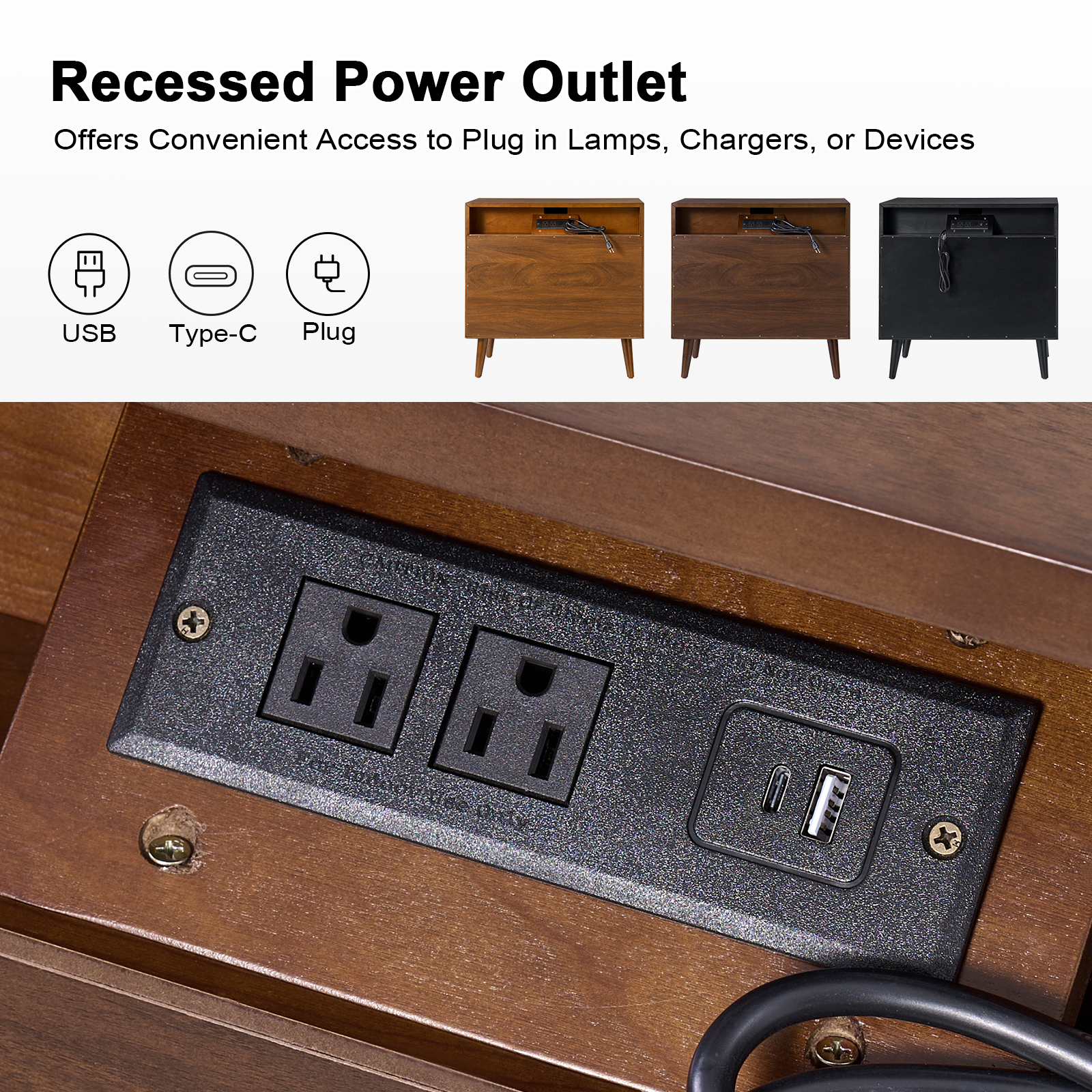 Werner Acorn Mid-Century Modern 3-Drawer Accent Chest 3 Werner Acorn Mid-Century Modern 3-Drawer Accent Chest - Image 3