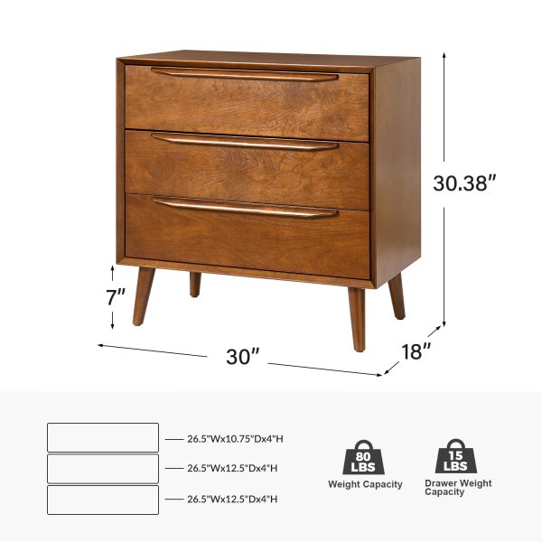 Werner Acorn Mid Century Modern 3 Drawer Accent Chest 4