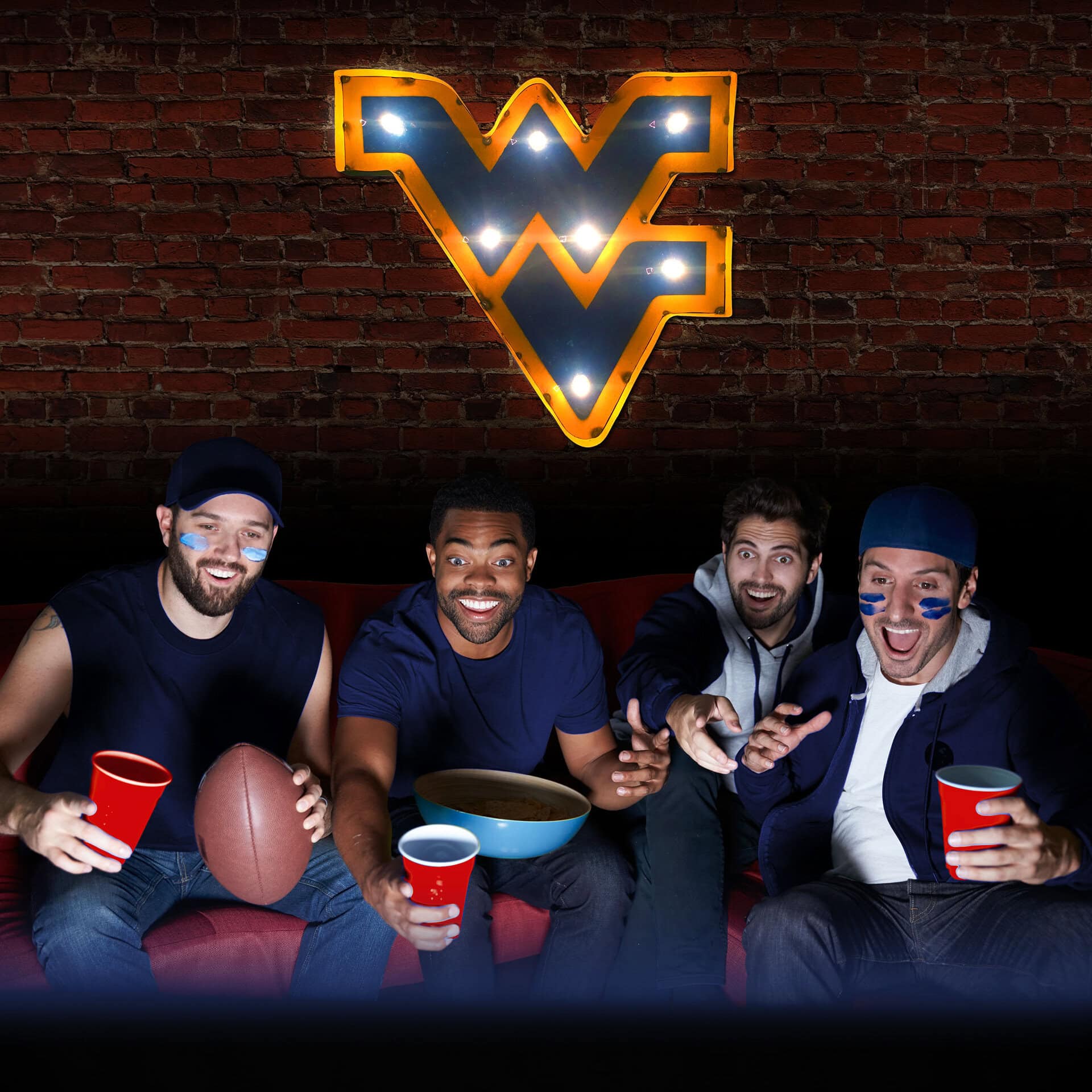 West Virginia Logo Lighted Recycled Metal Sign 2 West Virginia Logo Lighted Recycled Metal Sign - Image 2