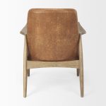 Westan Cognac Faux Leather W/Medium Brown Wood Accent Chair