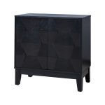 Whisnant Black Hexagon Door Push-to-Open Storage Cabinet