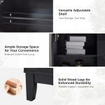 Whisnant Black Hexagon Door Push-to-Open Storage Cabinet