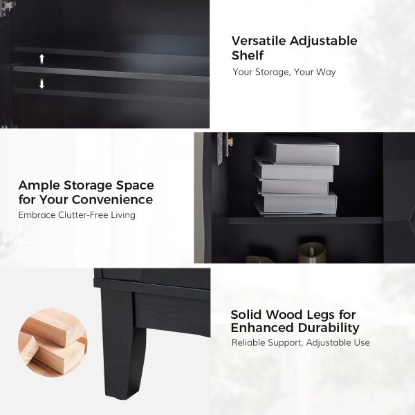 Whisnant Black Hexagon Door Push to Open Storage Cabinet 4