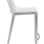 White Faux Leather Ergonomic Counter Stool with Footrest (Set of 2)