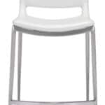 White Faux Leather Ergonomic Counter Stool with Footrest (Set of 2)