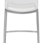 White Faux Leather Ergonomic Counter Stool with Footrest (Set of 2)