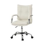White Vegan Leather Wingback Tufted Adjustable Height Task Chair 7 White Vegan Leather Wingback Tufted Adjustable Height Task Chair