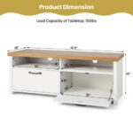 Modern White TV Stand with 2 Cabinets for 48-Inch TVs 11 Modern White TV Stand with 2 Cabinets for 48-Inch TVs