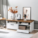 Modern White TV Stand with 2 Cabinets for 48-Inch TVs 13 Modern White TV Stand with 2 Cabinets for 48-Inch TVs