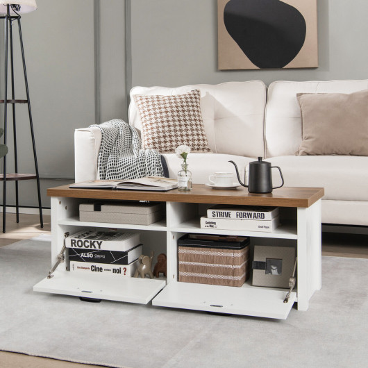 Modern White TV Stand with 2 Cabinets for 48-Inch TVs 7 Modern White TV Stand with 2 Cabinets for 48-Inch TVs - Image 7