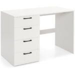 White Computer Desk with Spacious Top and 4 Drawers 10 White Computer Desk with Spacious Top and 4 Drawers