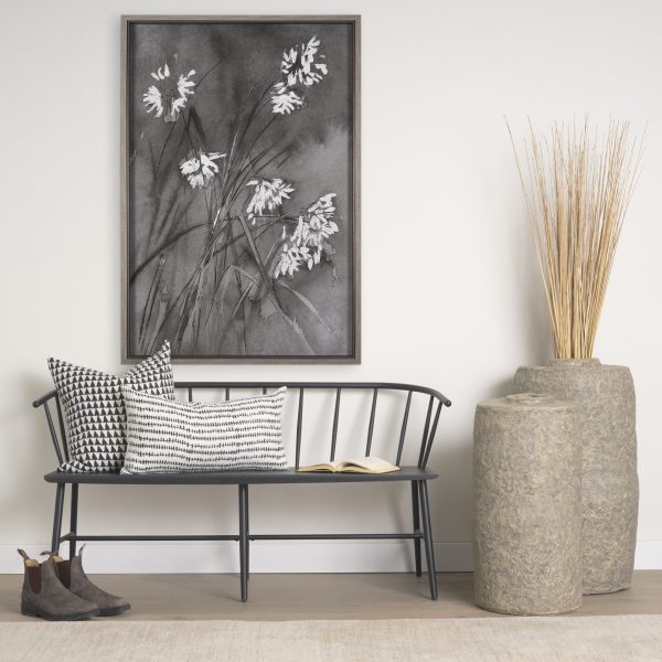Wildflowers I Charcoal by Mercana Studio a Hand Embelished Textured Framed Art Print 1