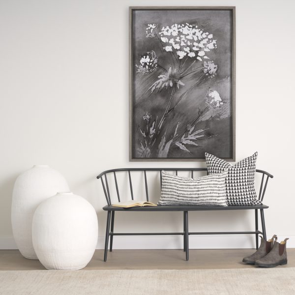 Wildflowers II Charcoal by Mercana Studio a Hand Embelished Textured Framed Art Print 1