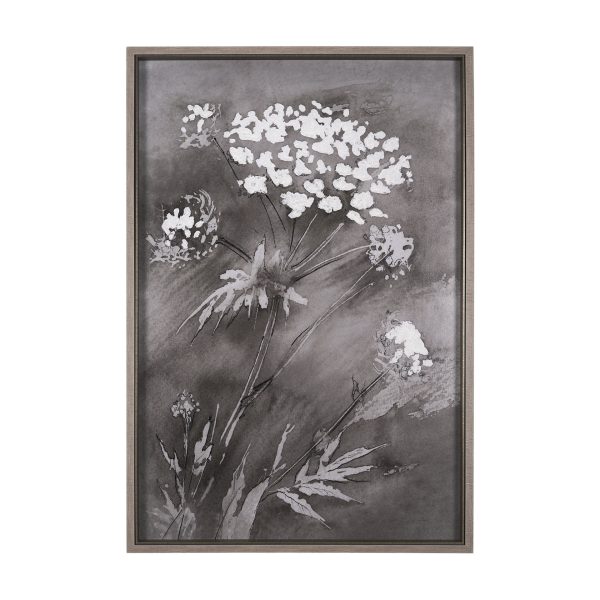 Wildflowers II Charcoal by Mercana Studio a Hand Embelished Textured Framed Art Print