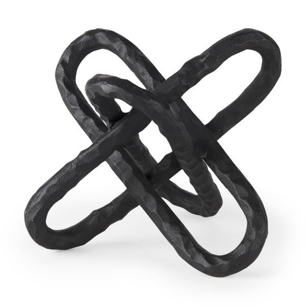 Wilhelm II Large 10L x 10W Black Metal Link Decor Object