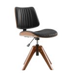 Will Black Mid-Century Modern Wood Swivel Office Chair 6 Will Black Mid-Century Modern Wood Swivel Office Chair