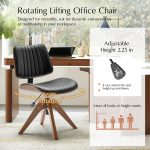 Will Black Mid-Century Modern Wood Swivel Office Chair 8 Will Black Mid-Century Modern Wood Swivel Office Chair