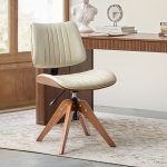 Will Ivory Swivel Wood Mid-Century Modern Office Chair 7 Will Ivory Swivel Wood Mid-Century Modern Office Chair