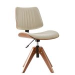 Will Ivory Swivel Wood Mid-Century Modern Office Chair 6 Will Ivory Swivel Wood Mid-Century Modern Office Chair