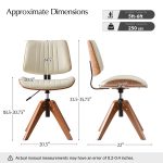 Will Ivory Swivel Wood Mid-Century Modern Office Chair 10 Will Ivory Swivel Wood Mid-Century Modern Office Chair