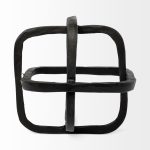 Willem I 9L x 9W Black Metal Open Cube Decor Object