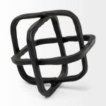 Willem I 9L x 9W Black Metal Open Cube Decor Object