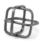 Willem II 9L x 9W Silver Metal Open Cube Decor Object