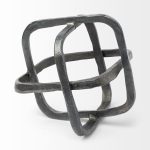Willem II 9L x 9W Silver Metal Open Cube Decor Object
