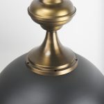 Willson 17.0L x 17.0W x 29.0H Black Iron W/Antique Brass Dome Pendant Light