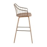 Winston 30 Farmhouse Whitewashed Wood and Copper Metal Barstool 14 Winston 30 Farmhouse Whitewashed Wood and Copper Metal Barstool